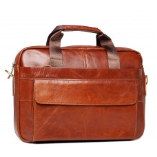 Мужская кожаная сумка для документов и ноутбука рыжая Bexhill Bx1131LB - Royalbag Фото 2