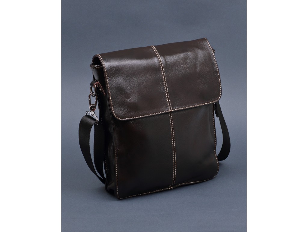 Мужская сумка через плечо из натуральной кожи гладкая Bexhill Bx8821C - Royalbag