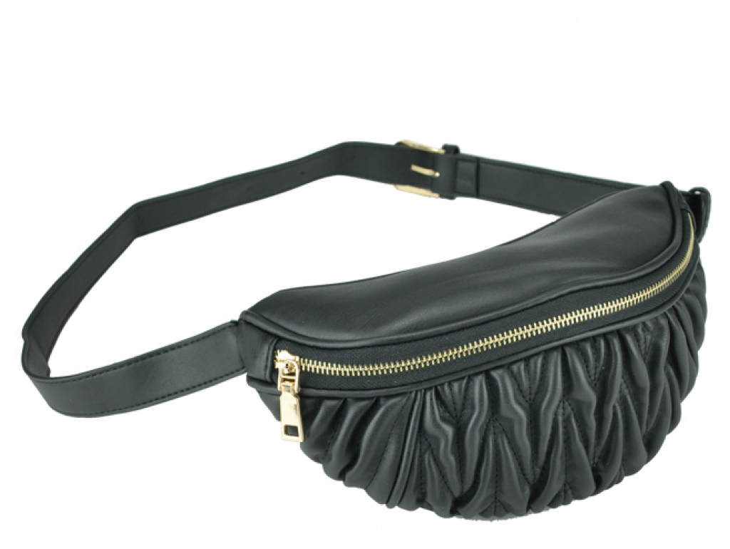 Жіноча сумка на пояс з еко-шкіри чорна Bitti WB01-015A - Royalbag Фото 1