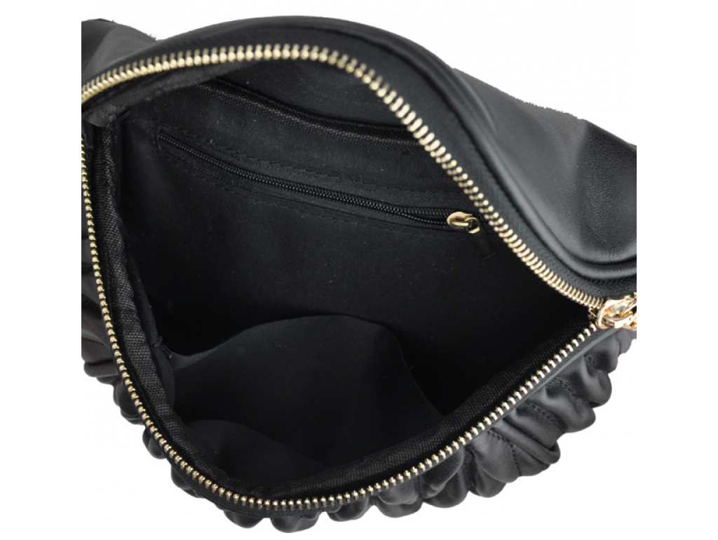 Женская сумка на пояс из эко-кожи черная Bitti WB01-015A - Royalbag