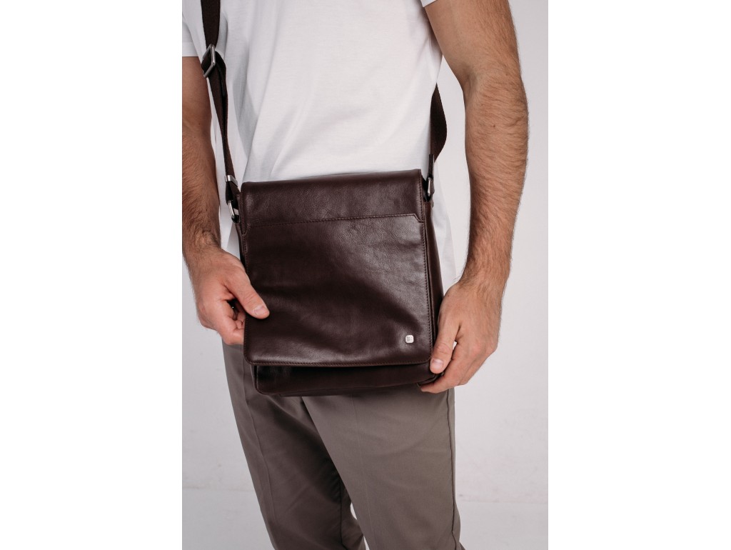 Мужская кожаная сумка через плечо с клапаном Blamont P7912021C-5 - Royalbag