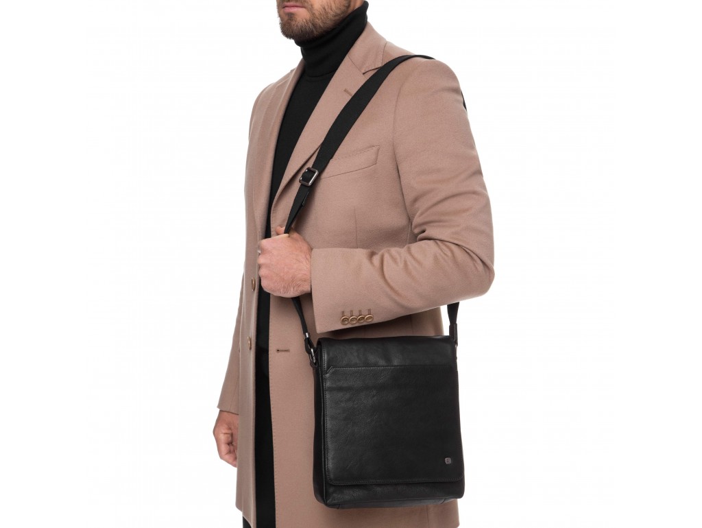 Елітна чоловіча шкіряна сумка через плече з клапаном Blamont P7912021 - Royalbag