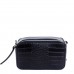 Женская черная маленькая кожаная сумка на плечо с текстурой рептилия Grays F-CR-BB-4503A - Royalbag Фото 5