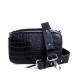 Женская черная маленькая кожаная сумка на плечо с текстурой рептилия Grays F-CR-BB-4503A - Royalbag Фото 7