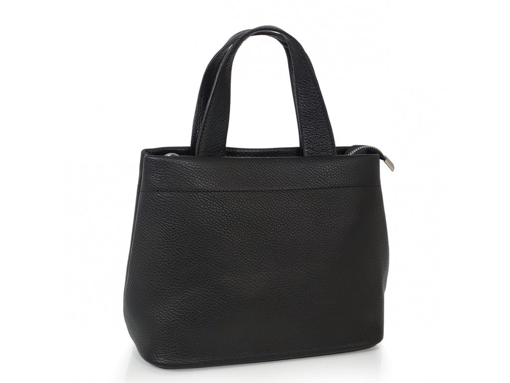 Жіноча середня чорна шкіряна сумка з ручками Grays F-FL-BB-2466A - Royalbag Фото 1