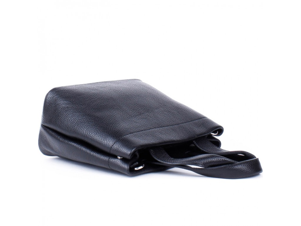 Женская средняя черная кожаная сумка с ручками Grays F-FL-BB-2466A - Royalbag