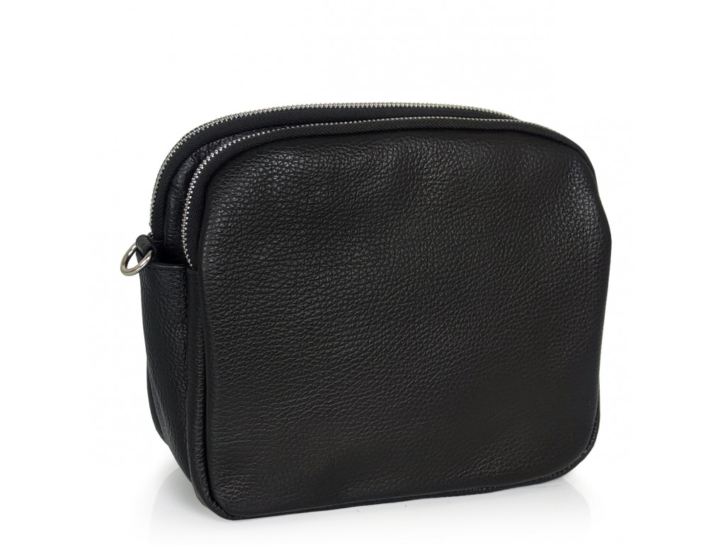 Женская черная кожаная сумка на плечо  Grays F-FL-BB-3844A - Royalbag Фото 1