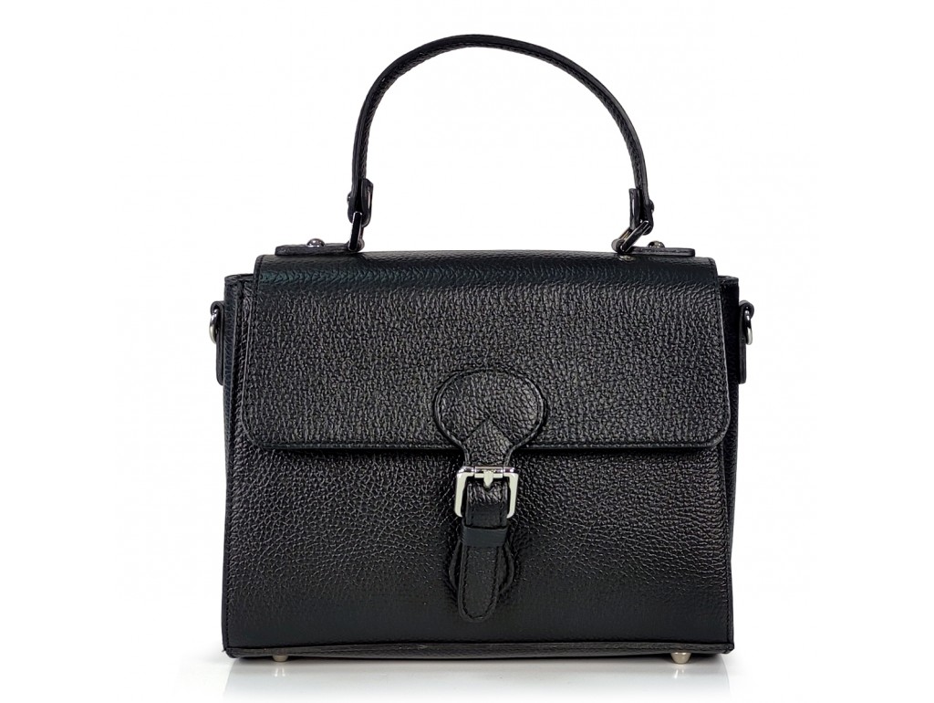 Женская средняя черная кожаная сумка с ручкой Grays F-FL-BB-4471A - Royalbag