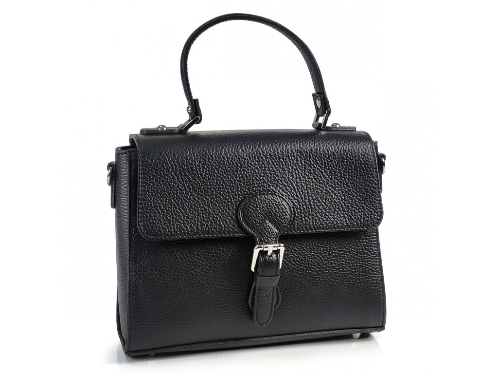 Женская средняя черная кожаная сумка с ручкой Grays F-FL-BB-4471A - Royalbag Фото 1