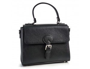 Женская средняя черная кожаная сумка с ручкой Grays F-FL-BB-4471A - Royalbag