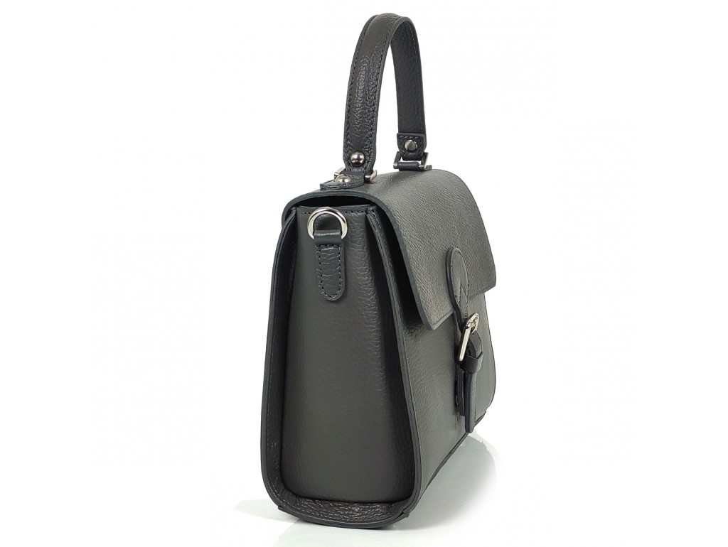 Жіноча середня сіра шкіряна сумка із ручкою Grays F-FL-BB-4471G - Royalbag