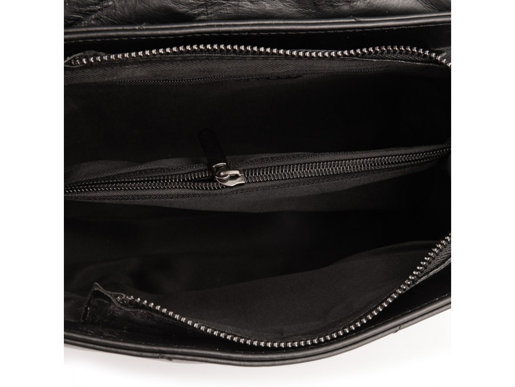 Чорна шкіряна сумка через плече на ланцюжку Grays F-FL-BB-5813A - Royalbag