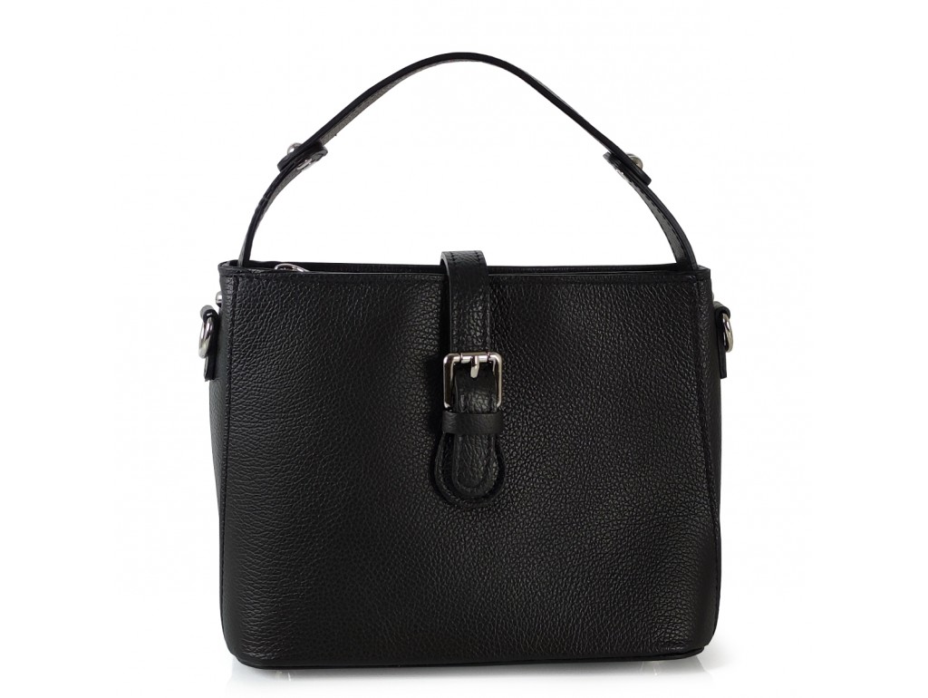 Женская черная кожаная сумка c ручкой для переноски Grays F-FL-BB-6123A - Royalbag