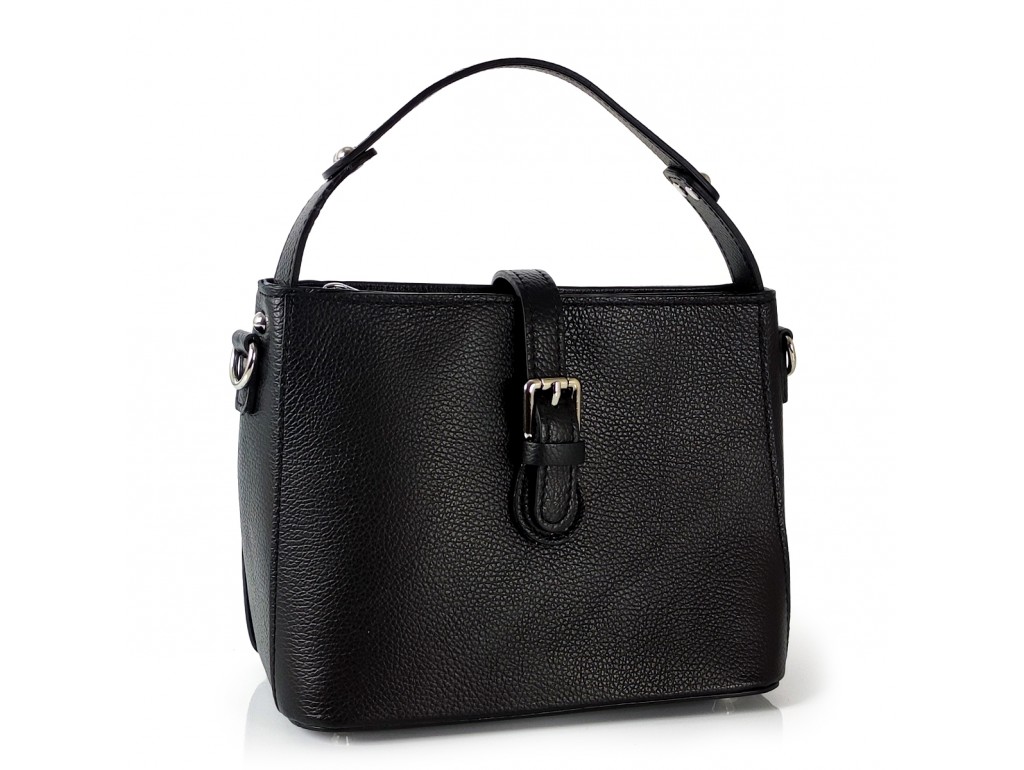 Женская черная кожаная сумка c ручкой для переноски Grays F-FL-BB-6123A - Royalbag Фото 1