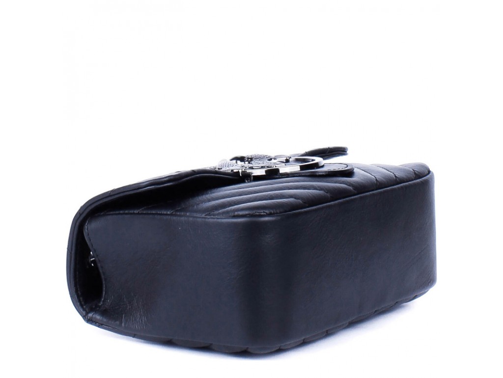 Жіноча чорна шкіряна сумка через плече на ланцюжку Grays F-S-BB-1295A - Royalbag