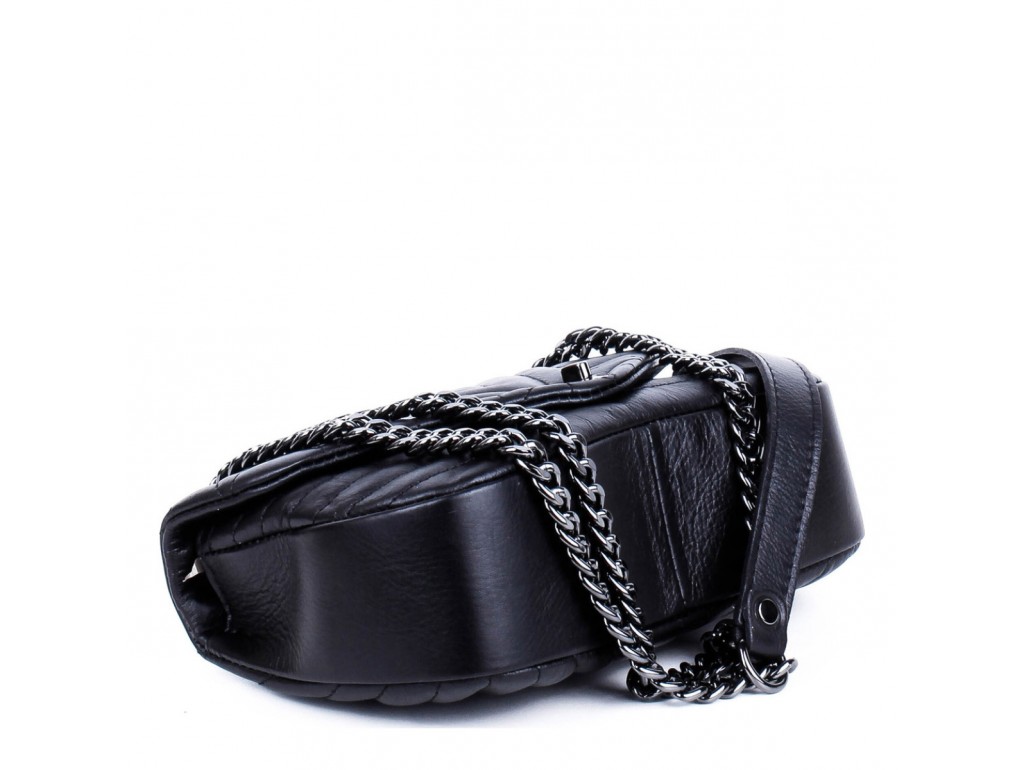 Жіноча чорна шкіряна сумка через плече на ланцюжку Grays F-S-BB-3388A - Royalbag