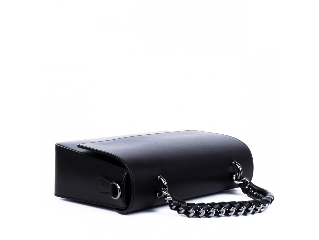 Женская черная кожаная сумка через плечо с ручкой в виде цепочки Grays F-S-BB-5172A - Royalbag