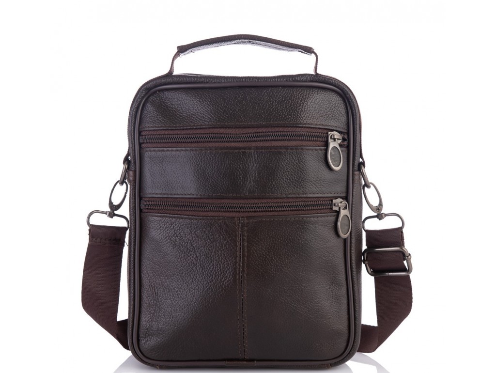Чоловіча шкіряна сумка-барсетка коричнева HD Leather NM24-1079C - Royalbag