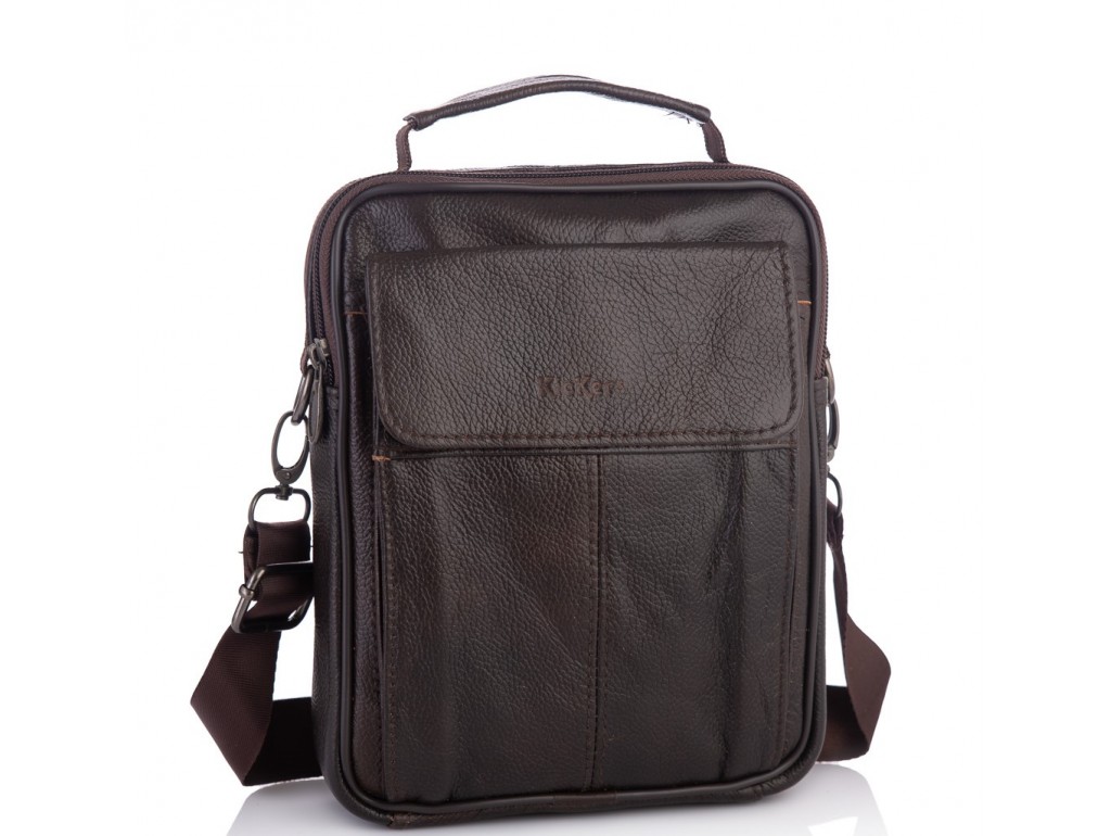 Чоловіча шкіряна сумка-барсетка коричнева HD Leather NM24-1079C - Royalbag Фото 1