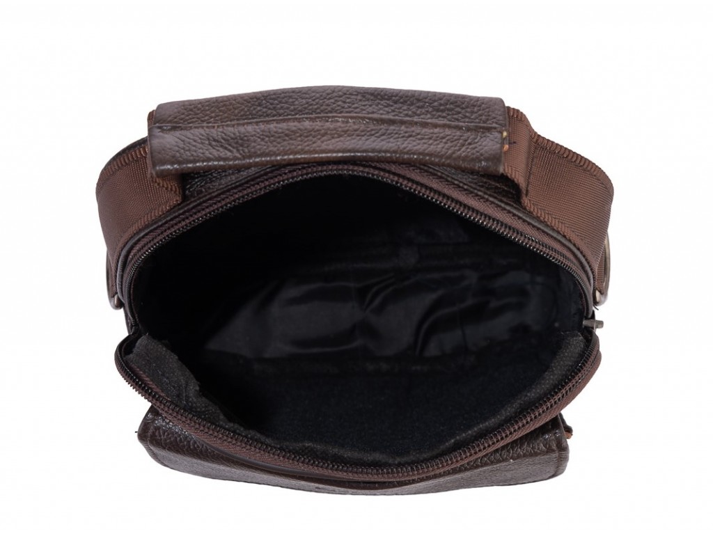 Мужская кожаная сумка-барсетка коричневая HD Leather NM24-1079C - Royalbag