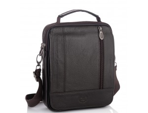 Чоловіча шкіряна сумка-барсетка с плечовим ременем коричнева HD Leather NM24-213C-1 - Royalbag