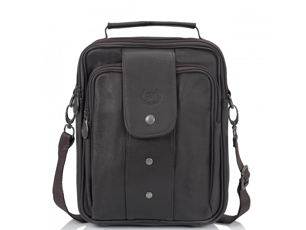 Чоловіча шкіряна сумка-барсетка коричнева HD Leather NM24-216C - Royalbag
