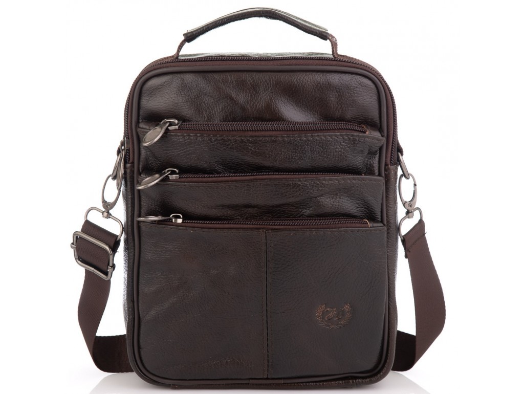 Коричневая мужская сумка мессенджер HD Leather NM24-218C  - Royalbag