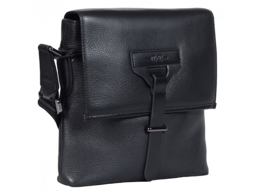 Мужская сумка-мессенджер через плечо из натуральной кожи HT Collection 7891-4 BLACK - Royalbag