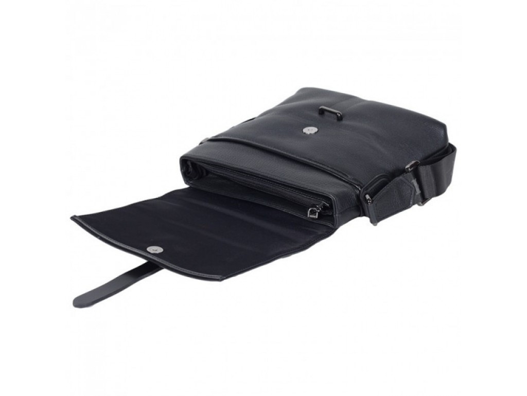 Мужская сумка-мессенджер через плечо из натуральной кожи HT Collection 7891-4 BLACK - Royalbag