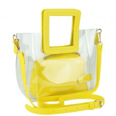 Сумочка-джеллі на плече прозора жовта Mona W04-8992Y - Royalbag Фото 2