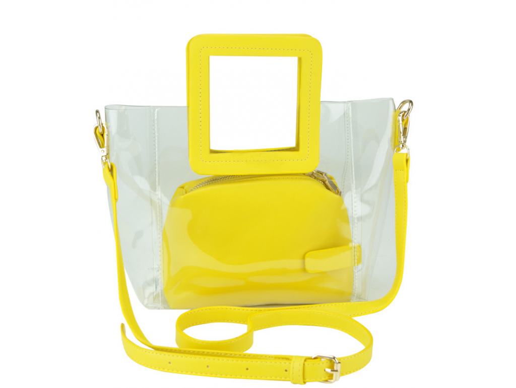 Сумочка-джелли на плечо прозрачная желтая Mona W04-8992Y - Royalbag