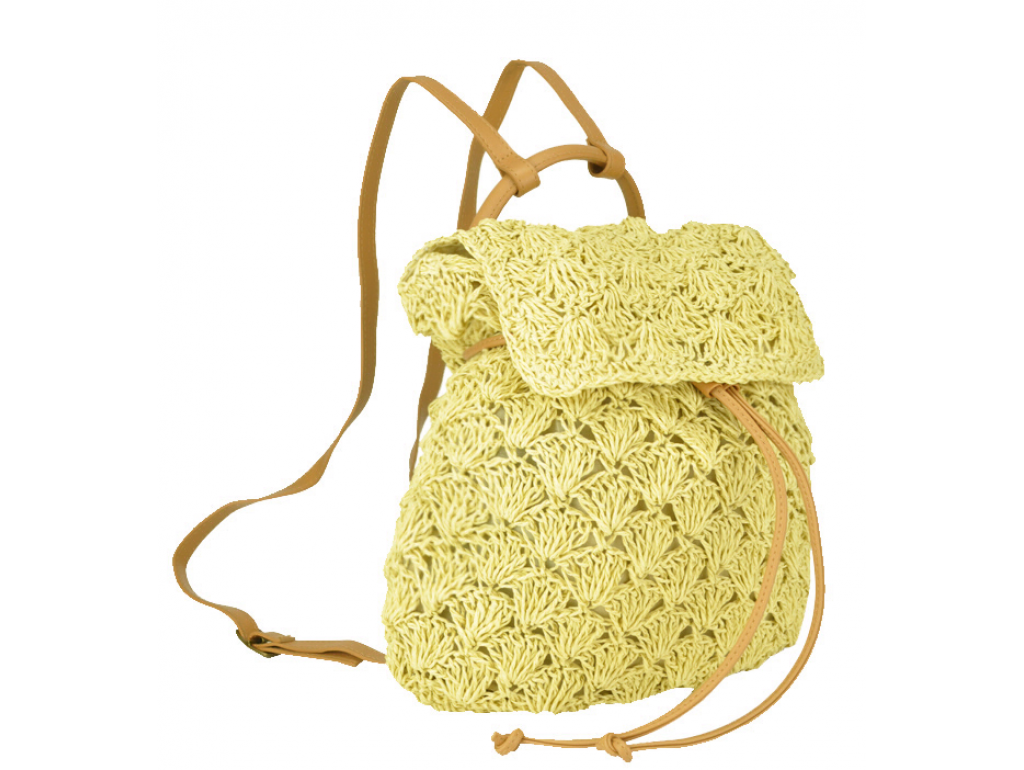 Плетена сумка-рюкзак бежева Mona WS03-3357BG - Royalbag Фото 1