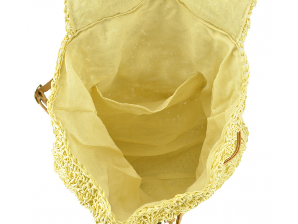 Плетеная сумка-рюкзак бежевая Mona WS03-3357BG - Royalbag