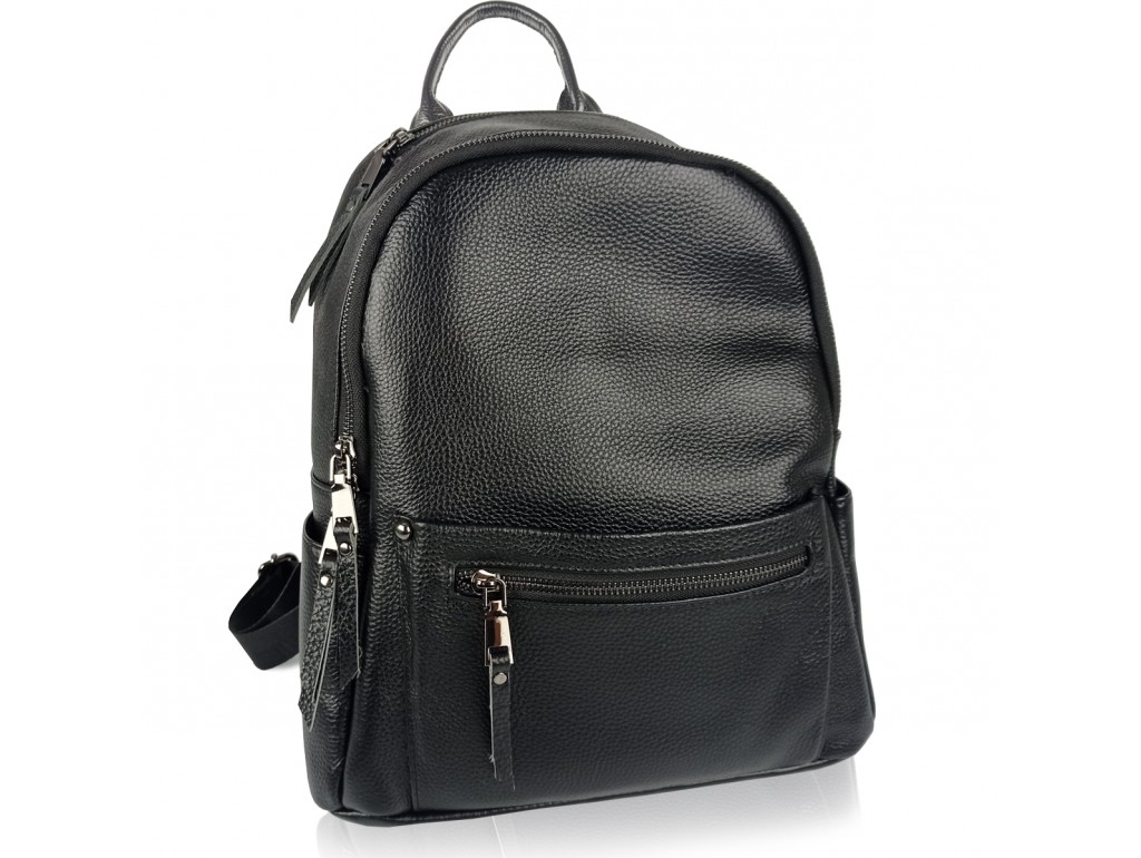 Жіночий шкіряний рюкзак чорного кольору F-A25F-FL-868WA - Royalbag Фото 1
