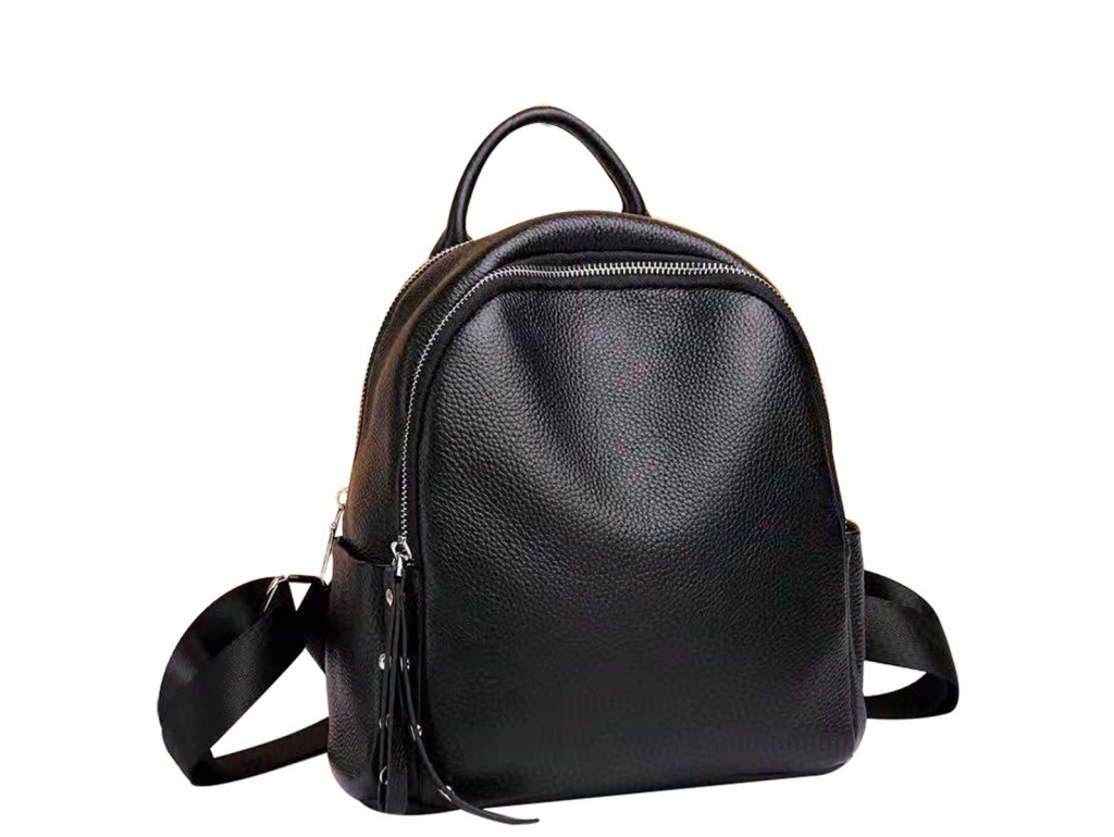 Жіночий стильний чорний шкіряний рюкзак Olivia Leather F-FL-NWBP27-015A - Royalbag Фото 1