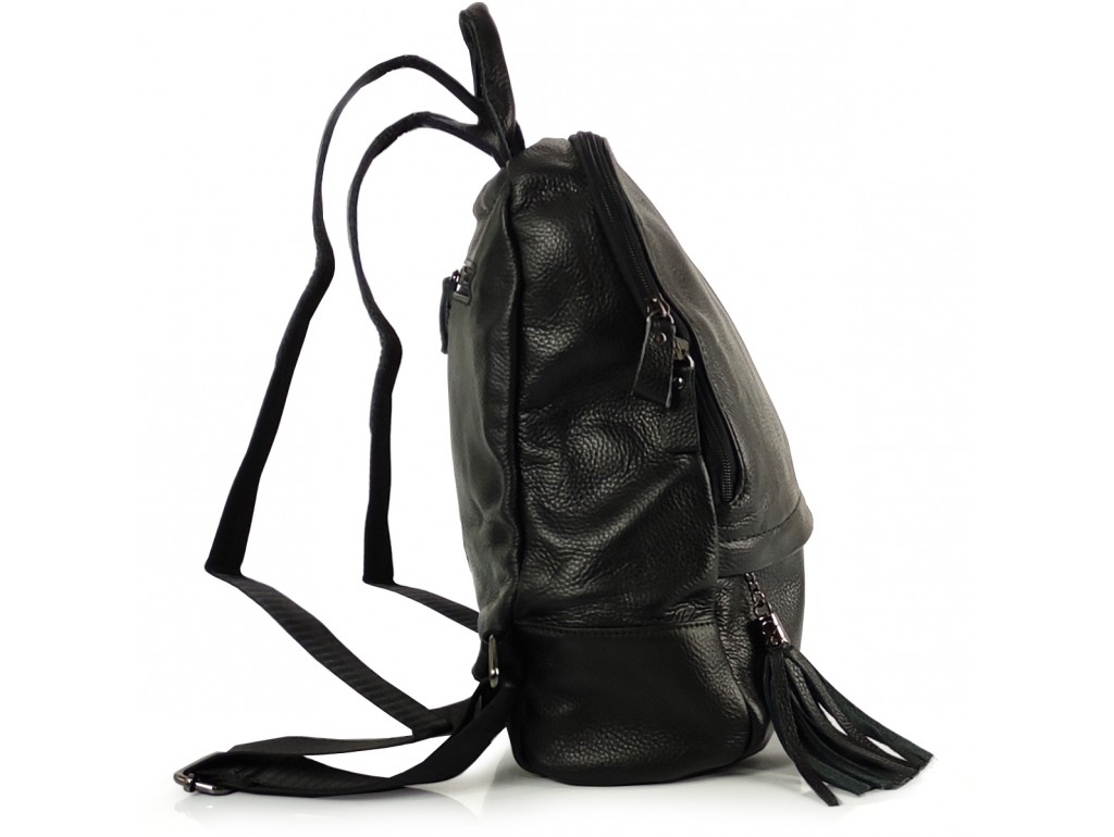 Кожаный женский черный рюкзак Olivia Leather FL-TRCH-6901A - Royalbag
