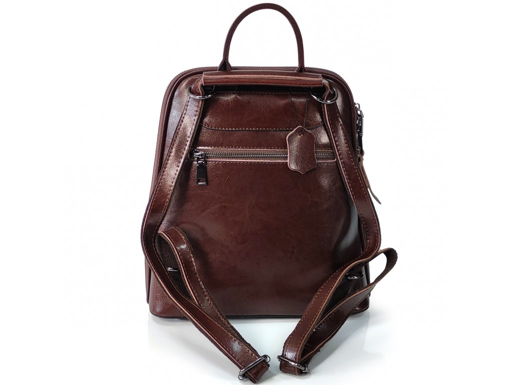 Женский коричневый темный рюкзак Olivia Leather GR3-801BO-BP - Royalbag