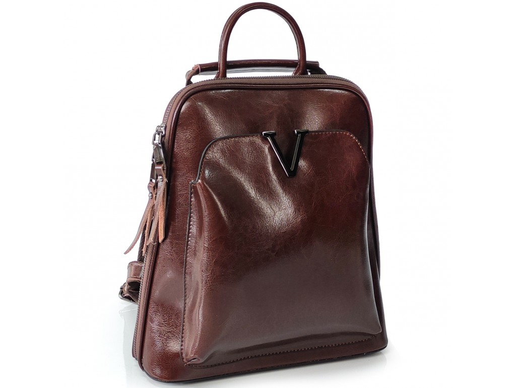 Женский коричневый темный рюкзак Olivia Leather GR3-801BO-BP - Royalbag Фото 1