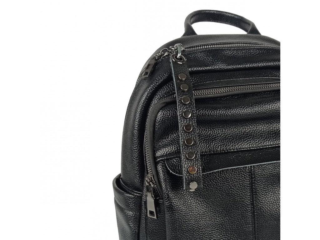 Жіночий чорний шкіряний рюкзак міського типу NWBP27-6660A-BP - Royalbag