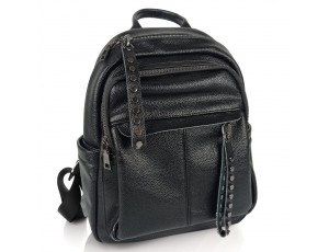Женский черный кожаный рюкзак городского типа NWBP27-6660A-BP - Royalbag