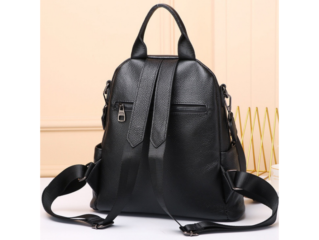 Черный кожаный рюкзак городского формата Olivia Leather NWBP27-8085A-BP - Royalbag