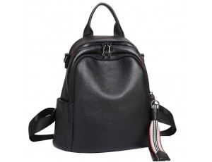 Черный кожаный рюкзак городского формата Olivia Leather NWBP27-8085A-BP - Royalbag