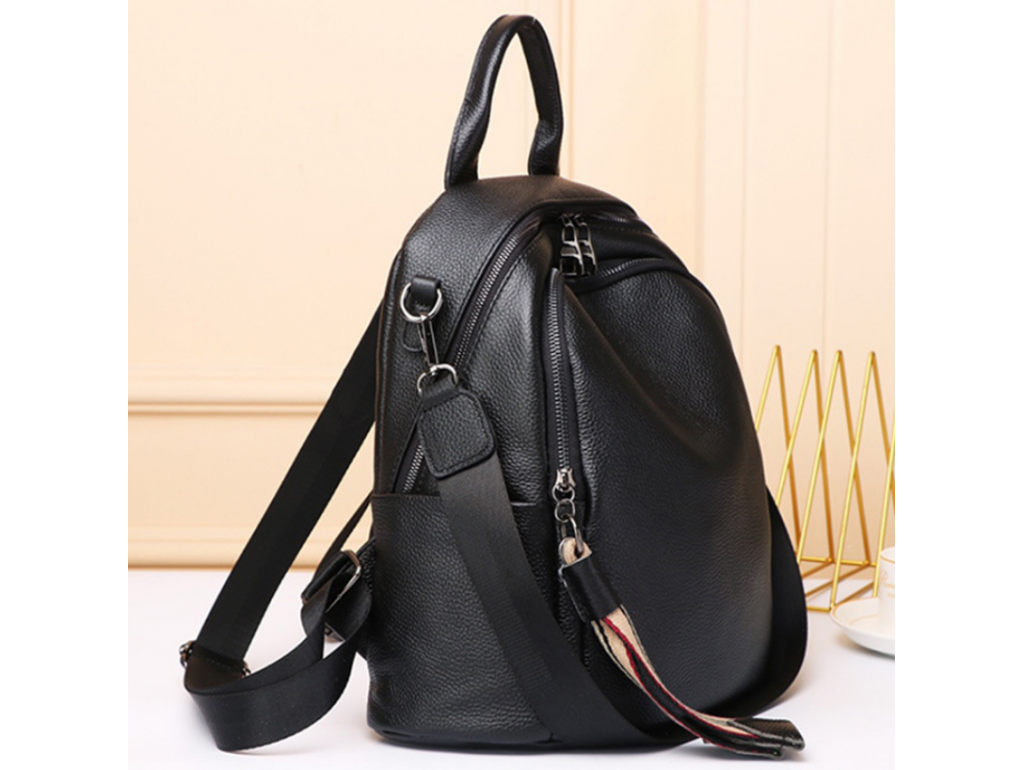Чорний шкіряний рюкзак міського формату Olivia Leather NWBP27-8085A-BP - Royalbag