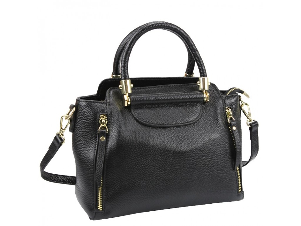 Жіноча шкіряна сумка чорного кольору Riche F-A25F-FL-86002WA - Royalbag Фото 1