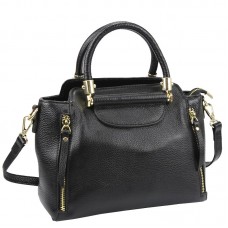 Жіноча шкіряна сумка чорного кольору Riche F-A25F-FL-86002WA - Royalbag Фото 2