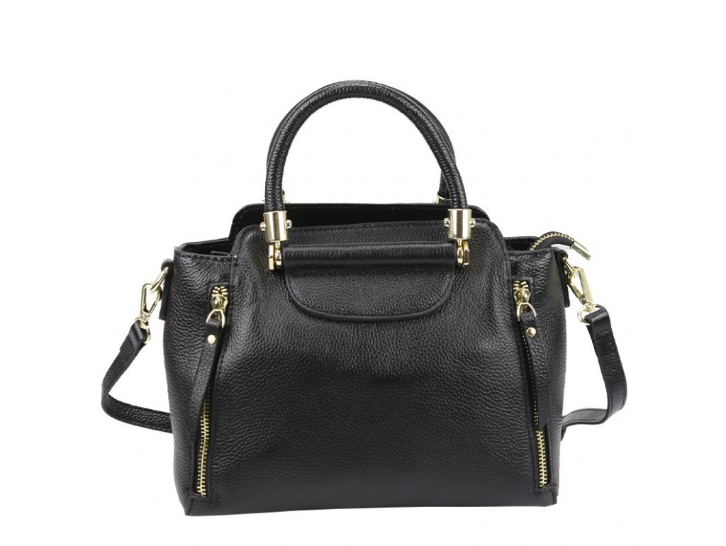Жіноча шкіряна сумка чорного кольору Riche F-A25F-FL-86002WA - Royalbag
