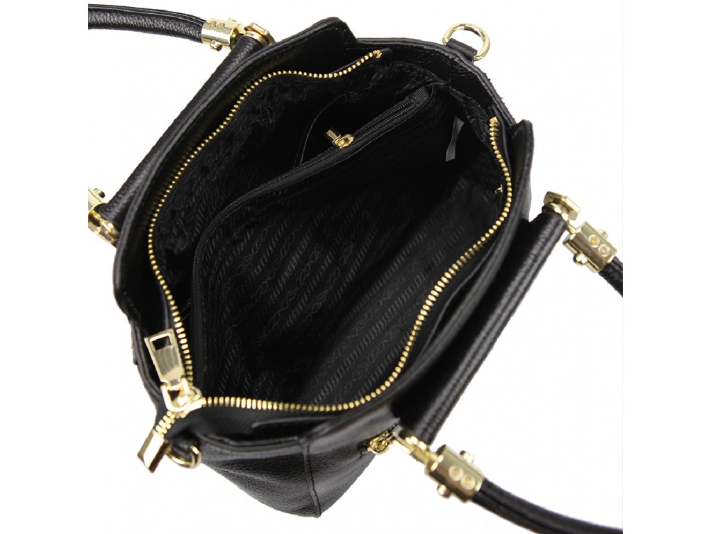 Женская кожаная сумка черного цвета Riche F-A25F-FL-86002WA - Royalbag