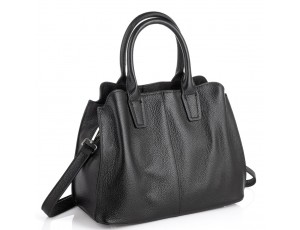 Чорна жіноча сумка з натуральної шкіри Riche F-A25F-FL-89031WA - Royalbag