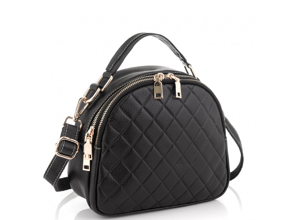 Шкіряна чорна жіноча сумка Riche NM20-W323A - Royalbag Фото 1