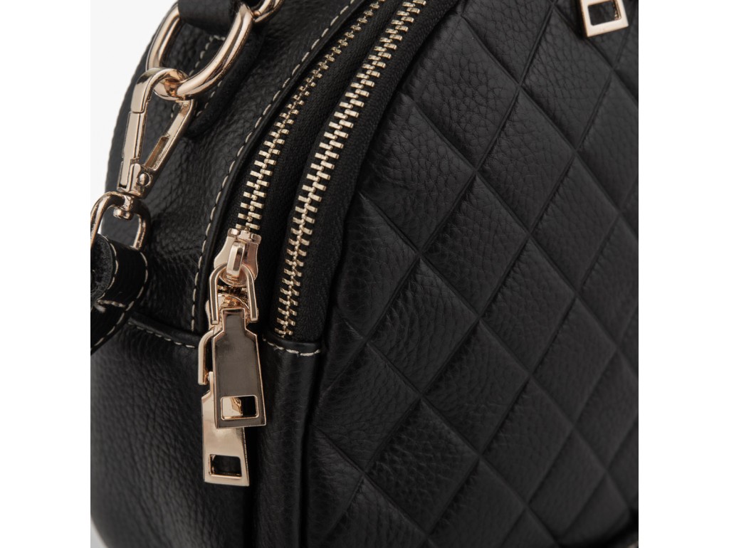 Шкіряна чорна жіноча сумка Riche NM20-W323A - Royalbag